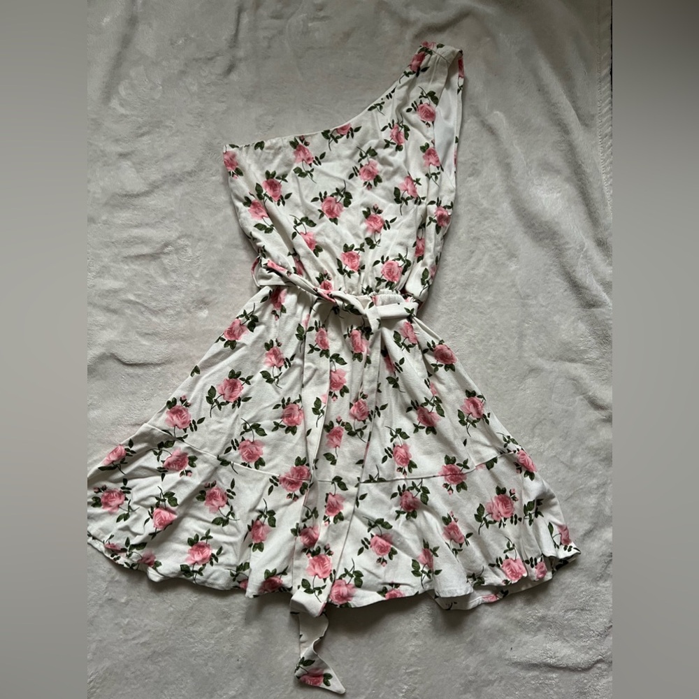 Floral short one shoulder dress XS